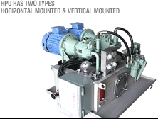 HPU has Two types, Horizontal mounted & Vertical mounted, HYD POWER UNIT Photo